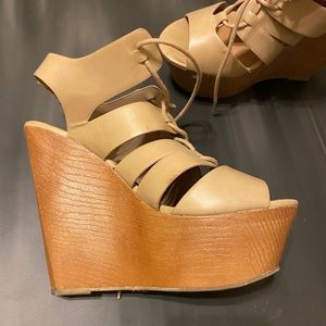Tan summer wedge